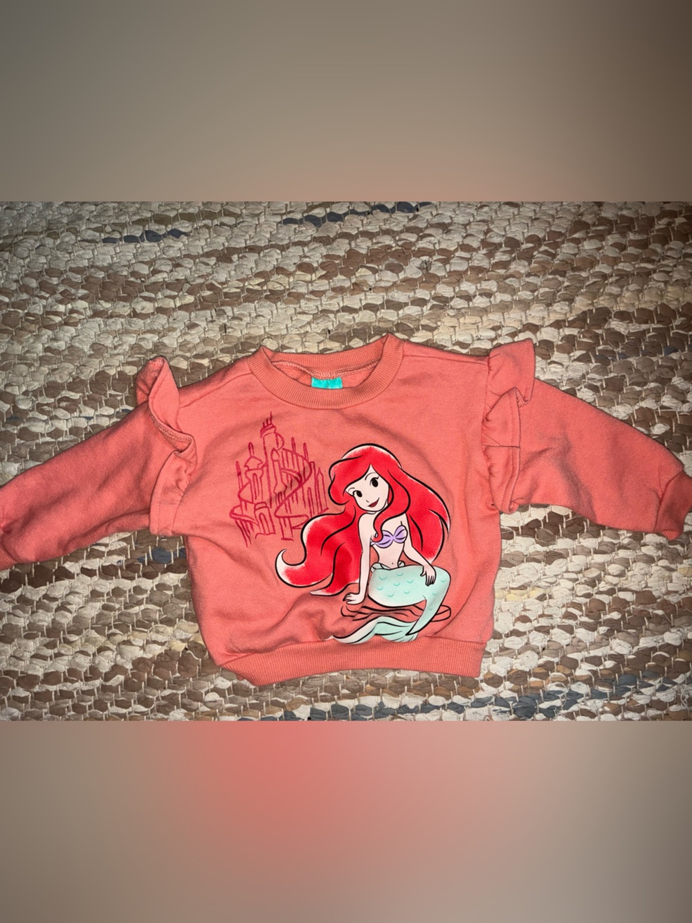 Disney Coral Ariel Ruffle Shoulder Kids Sweatshirt